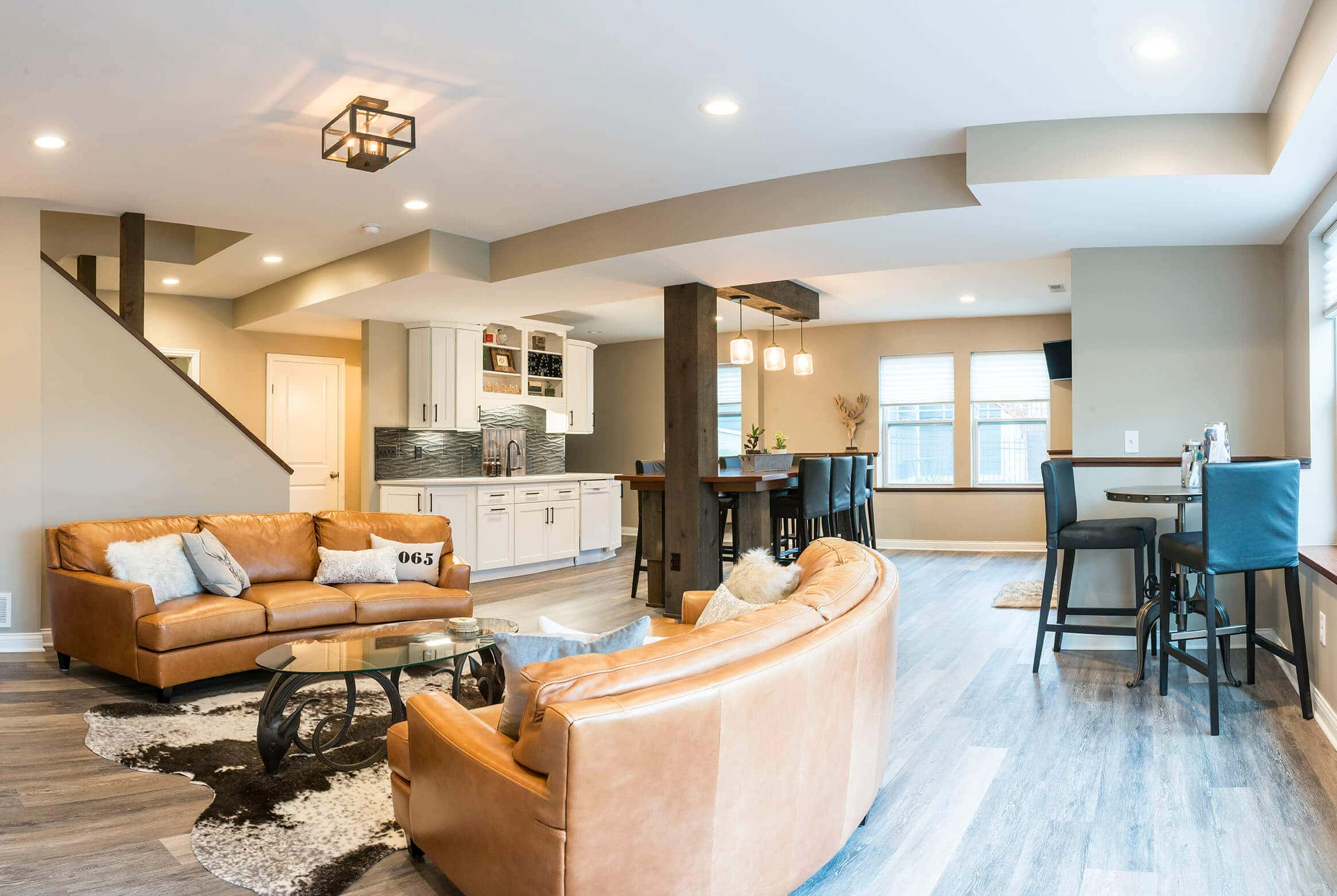 beautiful basement renovation by Third Space Builders